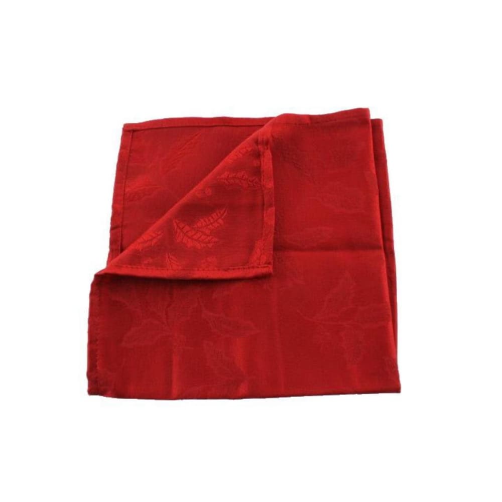 Lenox Holly Damask 19 x 19 One Cloth Napkin Red - Kitchen