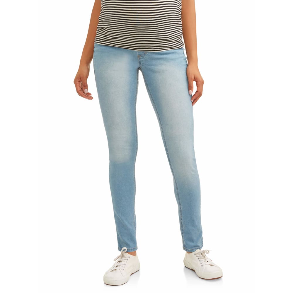 Maternity Oh! Mamma Skinny Jeans with Demi Panel - 2X / Power Wash - Clothing