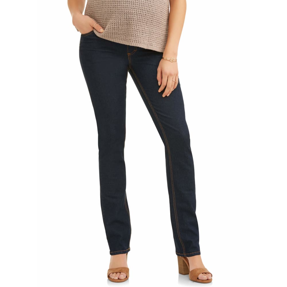 Maternity Oh! Mamma Straight Leg Jeans with Full Panel - 1X / Rinse - Clothing