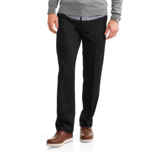 Men's Wrinkle Resistant Flat Front 100% Cotton Twill Pant with Scotchgard - Keuka Outlet