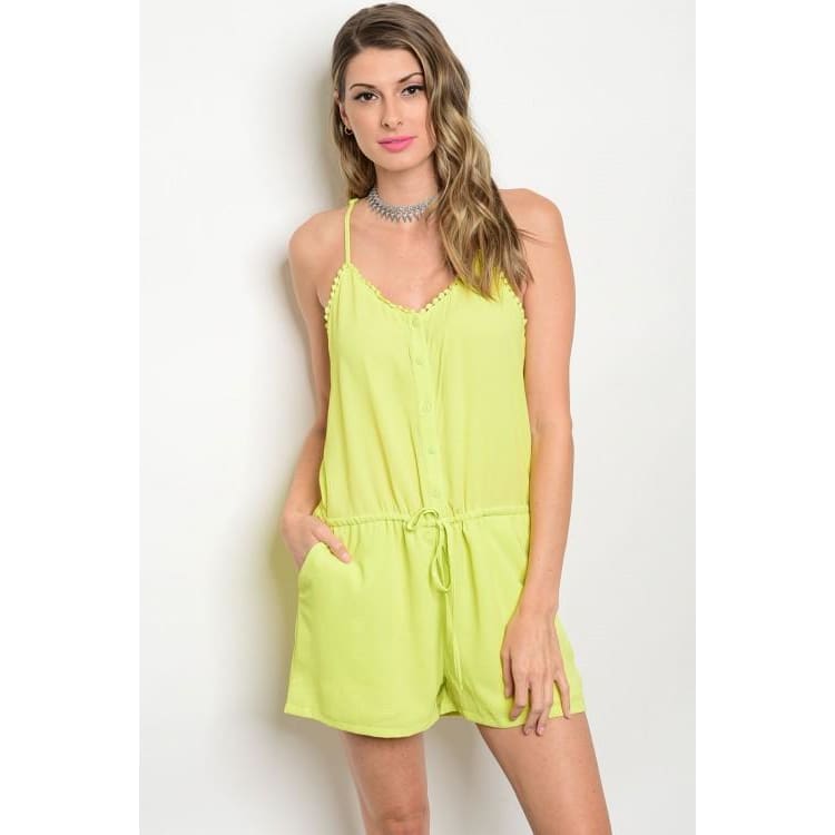 NEON YELLOW ROMPER - Keuka Outlet
