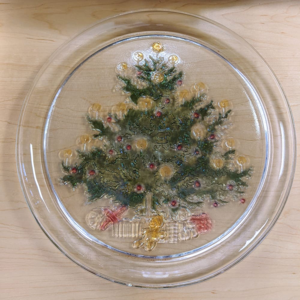 Rainbow Mist Christmas Tree Platter - Kitchen