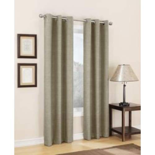 Sun Zero Caleb Linen Texture Thermal Insulated Energy Efficient Grommet Curtain Panel - Curtains