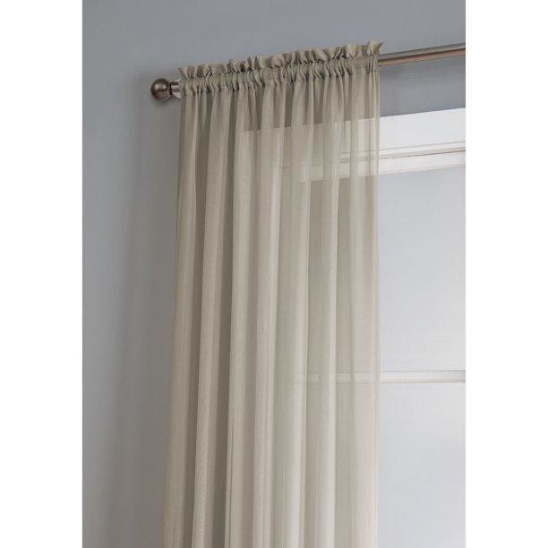 Window Elements Diamond Sheer Voile Extra Wide Rod Pocket Curtain Panel 56 x 84 - 56 x 84 / Grey - Curtains & Drapes
