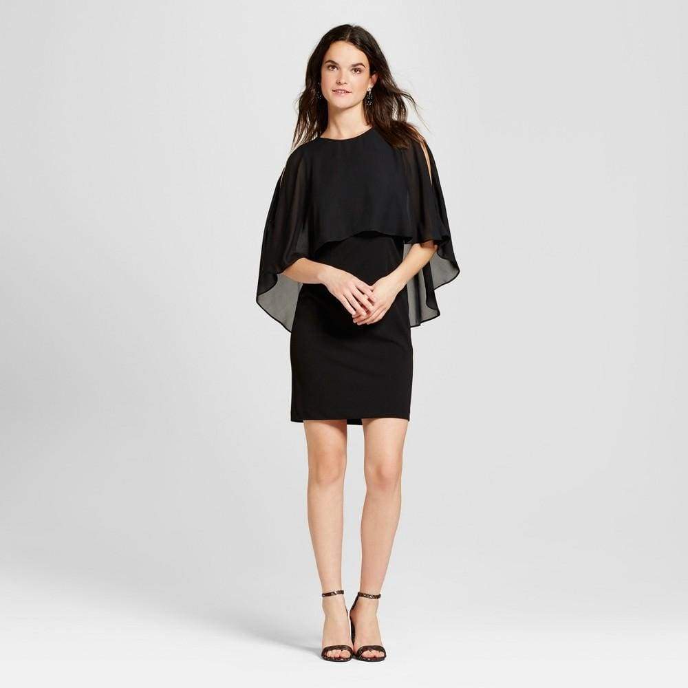 Women's Sheath Dress with Chiffon Popover - Keuka Outlet