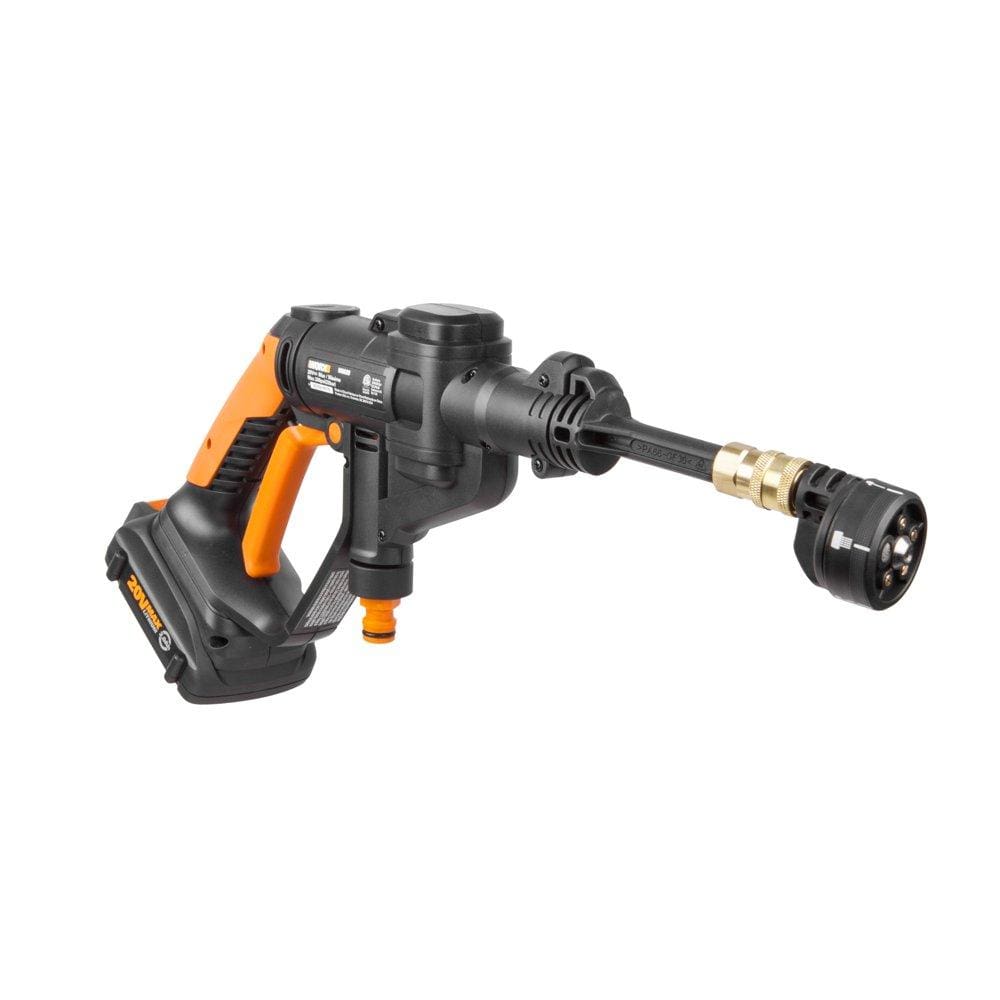 Worx Cordless HydroShot Power Nozzle 20V Li-ion (2.0Ah) 5hr Charger 320PSI.53GPM - Home