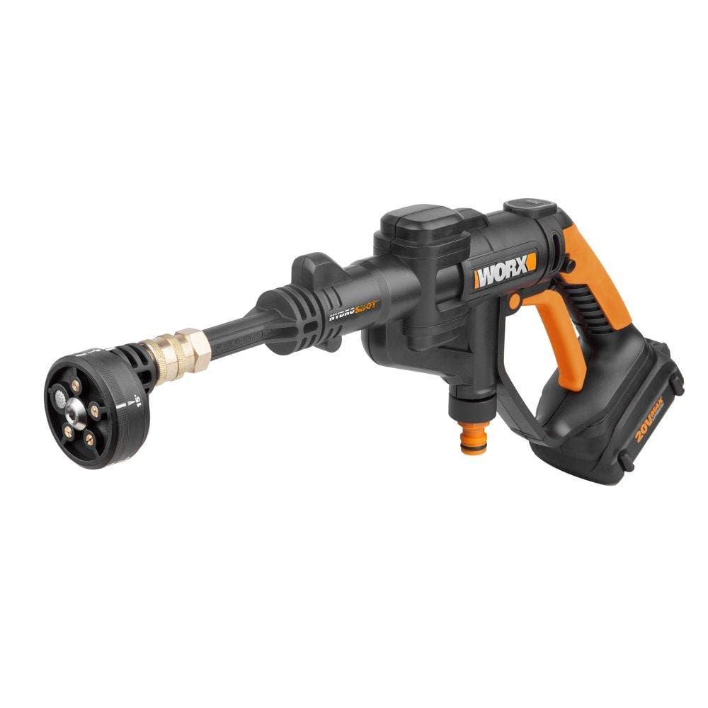 Worx Cordless HydroShot Power Nozzle, 20V Li-ion (2.0Ah), 5hr Charger,  320PSI, .53GPM